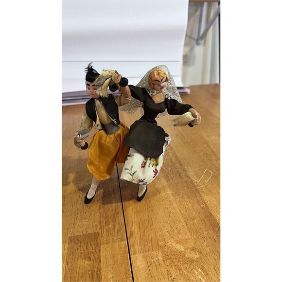 TWO VINTAGE ROLDAN KLUMPE CLOTH DOLLS ~ MAN & LADY in SPANISH DRESS - Picture 8 of 8